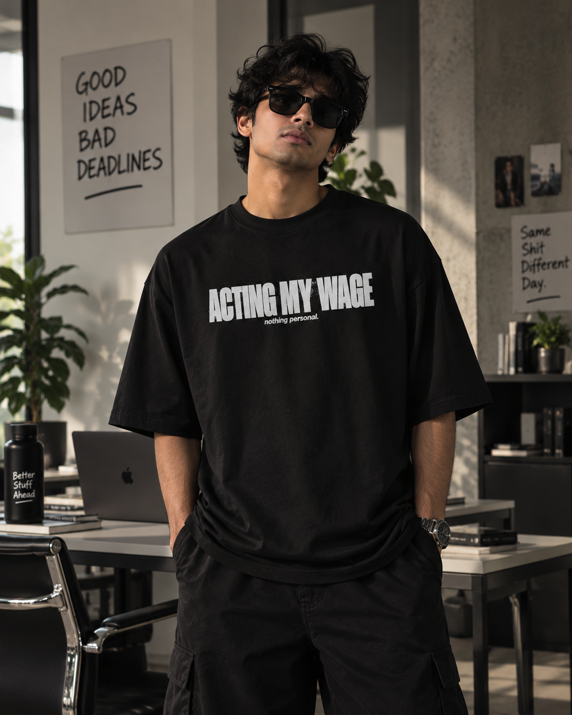 ACTING MY WAGE - Oversized T-Shirt